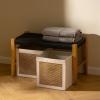 imageLA JOLIE MUSE 2 Pack Foldable 118 Inch Cube Fabric Storage Bins for 12 Inch Cube Storage Organizer Decorative Storage Boxes with Dual Handles Fabric Closet Storage Bins BeigeCube  2 Pack