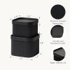 imageLA JOLIE MUSE Fluted Cardboard Storage Baskets with LeatherLike Lids Paper Boxes Decorative Tray Basket Organizer Bins for Jewelry Shelve Bathroom Bedroom Organizing Black Set of 2Black