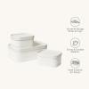 imageLA JOLIE MUSE Fluted Cardboard Storage Baskets with LeatherLike Lids Paper Boxes Decorative Tray Modern Basket Organizer Bins for OrganizingEggshell WhiteEggshell White