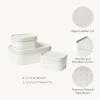 imageLA JOLIE MUSE Fluted Cardboard Storage Baskets with LeatherLike Lids Paper Boxes Decorative Tray Modern Basket Organizer Bins for OrganizingEggshell WhiteEggshell White