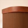 imageLA JOLIE MUSE Fluted Cardboard Storage Baskets with LeatherLike Lids Sturdy Stackable Paper Boxes Decorative Tray Chocolate Brown Set of 3