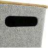 imageLA JOLIE MUSE Modern Storage Basket with Bamboo Lids Decorative Stackable Basket Container for Shelves Table Bookcase Office Organizing MidCentury Storage Organizer Bins Set of 3 Light Gray