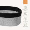 imageLA JOLIE MUSE Rope Storage Baskets for Organizing Small Cotton Woven Basket for Bathroom Shelf Nursery Decorative Basket Organizer Bins 3 Pack Pewter Grey and BlackPewter GreyBlack