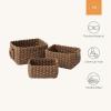 imageLA JOLIE MUSE Small Wicker Baskets for Organizing Recycled Paper Rope Storage Basket Container Bins for Shelves Bathroom Cupboards Drawer Decorative Square Basket Organizer Set of 3 Blue and BeigeBrown