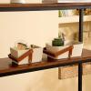 imageLA JOLIE MUSE Storage Baskets for Organizing 2 Pack Storage Cube Boxes Luxury Brown Vegan Leather and Beige Greige Fabric for Closet Shelf Cabinet BookcaseWhite