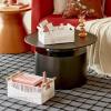 imageLA JOLIE MUSE Wicker Storage Baskets for Organizing Recyclable Paper Rope Basket with Wood Handles Decorative Hand Woven Basket Organizers for Makeup Books Shelves Living Room Black Set of 2White