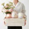 imageLA JOLIE MUSE Wicker Storage Baskets for Organizing Recyclable Paper Rope Basket with Wood Handles Decorative Hand Woven Basket Organizers for Makeup Books Shelves Living Room Black Set of 2White