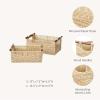 imageLA JOLIE MUSE Wicker Storage Baskets for Organizing Recyclable Paper Rope Basket with Wood Handles Decorative Hand Woven Basket Organizers for Makeup Books Shelves Living Room Black Set of 2Beige