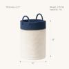 imageLA JOLIE MUSE Woven Basket Rope Storage Baskets  Large Cotton Organizer Basket for Baby Blanket Kids Toy Nursery Laundry Basket Ebony Black MAzure