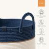 imageLA JOLIE MUSE Woven Basket Rope Storage Baskets  Large Cotton Organizer Basket for Baby Blanket Kids Toy Nursery Laundry Basket Ebony Black MAzure
