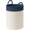 imageLA JOLIE MUSE Woven Basket Rope Storage Baskets  Large Cotton Organizer Basket for Baby Blanket Kids Toy Nursery Laundry Basket Ebony Black MAzure