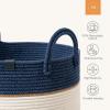 imageLA JOLIE MUSE Woven Basket Rope Storage Baskets  Large Cotton Organizer Basket for Baby Blanket Kids Toy Nursery Laundry Basket Ebony Black MAzure
