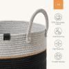 imageLA JOLIE MUSE Woven Basket Rope Storage Baskets  Large Cotton Organizer Basket for Baby Blanket Kids Toy Nursery Laundry Basket Ebony Black MEbony Black