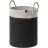 imageLA JOLIE MUSE Woven Basket Rope Storage Baskets  Large Cotton Organizer Basket for Baby Blanket Kids Toy Nursery Laundry Basket Ebony Black MEbony Black