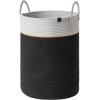 imageLA JOLIE MUSE Woven Basket Rope Storage Baskets  Large Cotton Organizer Basket for Baby Blanket Kids Toy Nursery Laundry Basket Ebony Black MEbony Black