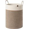 imageLA JOLIE MUSE Woven Basket Rope Storage Baskets  Large Cotton Organizer Basket for Baby Blanket Kids Toy Nursery Laundry Basket Ebony Black MMocha