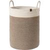 imageLA JOLIE MUSE Woven Basket Rope Storage Baskets  Large Cotton Organizer Basket for Baby Blanket Kids Toy Nursery Laundry Basket Ebony Black MMocha