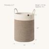 imageLA JOLIE MUSE Woven Basket Rope Storage Baskets  Large Cotton Organizer Basket for Baby Blanket Kids Toy Nursery Laundry Basket Ebony Black MMocha