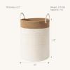 imageLA JOLIE MUSE Woven Basket Rope Storage Baskets  Large Cotton Organizer Basket for Baby Blanket Kids Toy Nursery Laundry Basket Ebony Black MShell white