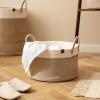 imageLA JOLIE MUSE Woven Basket Rope Storage Baskets  Large Cotton Organizer Basket for Baby Blanket Kids Toy Nursery Laundry Basket Ebony Black MWhite  Desert