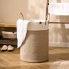 imageLA JOLIE MUSE Woven Basket Rope Storage Baskets  Large Cotton Organizer Basket for Baby Blanket Kids Toy Nursery Laundry Basket Ebony Black MWhite  Desert
