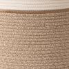 imageLA JOLIE MUSE Woven Basket Rope Storage Baskets  Large Cotton Organizer Basket for Baby Blanket Kids Toy Nursery Laundry Basket Ebony Black MWhite  Desert