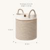 imageLA JOLIE MUSE Woven Basket Rope Storage Baskets  Large Cotton Organizer Basket for Baby Blanket Kids Toy Nursery Laundry Basket Ebony Black MWhite  Desert