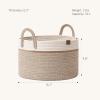imageLA JOLIE MUSE Woven Basket Rope Storage Baskets  Large Cotton Organizer Basket for Baby Blanket Kids Toy Nursery Laundry Basket Ebony Black MWhite  Desert