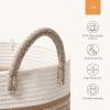 imageLA JOLIE MUSE Woven Basket Rope Storage Baskets  Large Cotton Organizer Basket for Baby Blanket Kids Toy Nursery Laundry Basket Ebony Black MWhite  Desert