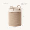 imageLA JOLIE MUSE Woven Basket Rope Storage Baskets  Large Cotton Organizer Basket for Baby Blanket Kids Toy Nursery Laundry Basket Ebony Black MWhite  Desert