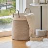 imageLA JOLIE MUSE Woven Basket Rope Storage Baskets  Large Cotton Organizer Basket for Baby Blanket Kids Toy Nursery Laundry Basket Ebony Black MWhite  Desert