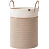 imageLA JOLIE MUSE Woven Basket Rope Storage Baskets  Large Cotton Organizer Basket for Baby Blanket Kids Toy Nursery Laundry Basket Ebony Black MWhite  Desert