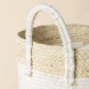 imageLA JOLIE MUSE Woven Basket Rope Storage Baskets  Large Cotton Organizer Basket for Baby Blanket Kids Toy Nursery Laundry Basket Ebony Black MWhite with Corn Skin  Beige