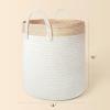 imageLA JOLIE MUSE Woven Basket Rope Storage Baskets  Large Cotton Organizer Basket for Baby Blanket Kids Toy Nursery Laundry Basket Ebony Black MWhite with Corn Skin  Beige