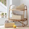 imagePaper Rope Woven Storage Basket Set of 4 with Fabric Liner Stackable Multipurpose Organizer Bin BrownBeige