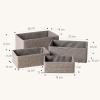 imagePaper Rope Woven Storage Basket Set of 4 with Fabric Liner Stackable Multipurpose Organizer Bin BrownGray