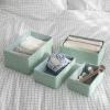 imagePaper Rope Woven Storage Basket Set of 4 with Fabric Liner Stackable Multipurpose Organizer Bin BrownMint Green