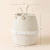 imageRope Basket Woven Storage Basket  Laundry Basket Large 16 x 15 x 12 Inches Cotton Blanket Organizer Baby Nursery Containers White Home Decor Gift