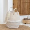 imageRope Basket Woven Storage Basket  Laundry Basket Large 16 x 15 x 12 Inches Cotton Blanket Organizer Baby Nursery Containers White Home Decor Gift