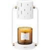 imageLA JOLIE MUSE Candle Warmer Lamp with Timer Stepless Dimming Candle Warmer Electric Candle Melter Compatible with Small ampamp Large Candles Bulb IncludedWhite  Gold