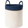 imageLA JOLIE MUSE Woven Basket Rope Storage Baskets  Large Cotton Organizer Basket for Baby Blanket Kids Toy Nursery Laundry Basket Ebony Black MAzure