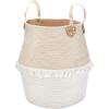 imageRope Basket Woven Storage Basket  Laundry Basket Large 16 x 15 x 12 Inches Cotton Blanket Organizer Baby Nursery Containers White Home Decor Gift