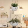 imageLA JOLIE MUSE 2 Tier Hanging Planters for Indoor ampamp Outdoor Plants  Modern Flower Pots with Rope Garden Planters with Drain Holes Speckled White