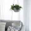 imageLA JOLIE MUSE 2 Tier Hanging Planters for Indoor ampamp Outdoor Plants  Modern Flower Pots with Rope Garden Planters with Drain Holes Speckled White