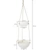 imageLA JOLIE MUSE 2 Tier Hanging Planters for Indoor ampamp Outdoor Plants  Modern Flower Pots with Rope Garden Planters with Drain Holes Speckled White