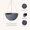 imageLA JOLIE MUSE Large Hanging Planters for Outdoor Plants  13 Inch Hanging Flower Pots Set of 2 Speckled WhiteGray