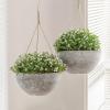 imageLA JOLIE MUSE Large Hanging Planters for Outdoor Plants  13 Inch Hanging Flower Pots Set of 2 Speckled WhiteMarble Pattern