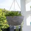 imageLA JOLIE MUSE Large Hanging Planters for Outdoor Plants  13 Inch Hanging Flower Pots Set of 2 Speckled WhiteMarble Pattern