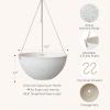 imageLA JOLIE MUSE Large Hanging Planters for Outdoor Plants  13 Inch Hanging Flower Pots Set of 2 Speckled WhiteSpeckled White