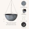 imageLa Jolie Muse White Hanging Planter Basket  8 Inch Indoor Outdoor Flower Pots Plant Containers W Drainage Hole Plant Pot for Hanging Plants Pack 2Gray